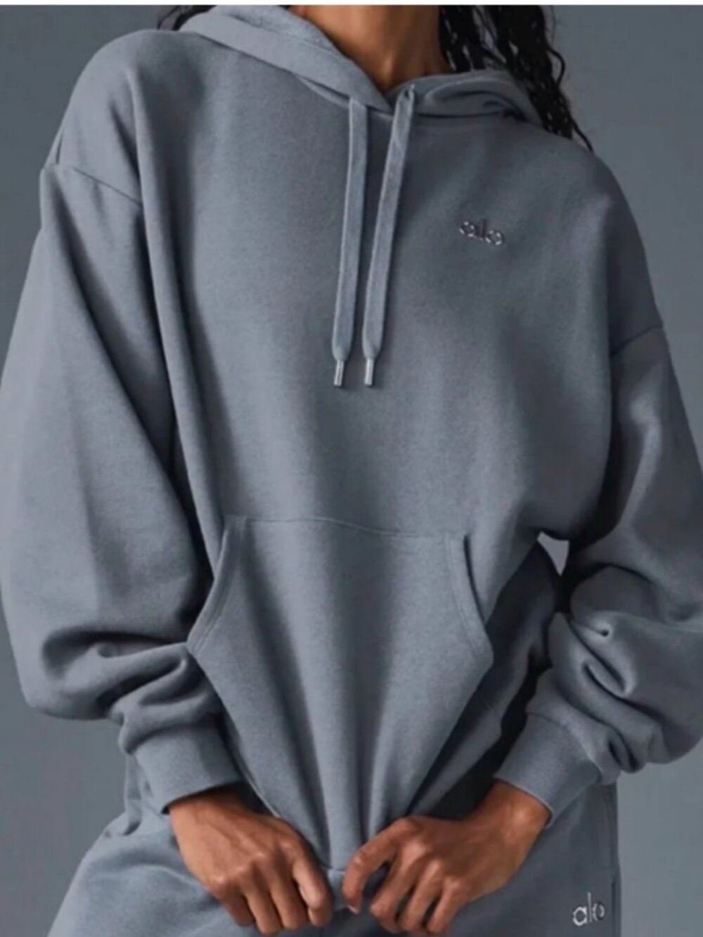 ALO Yoga Accolade Hoodie Slate Grey Size Large